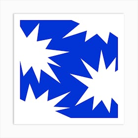 Blue And White Starbursts Art Print