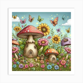 Whimsical Magical Mushroom 5 Art Print