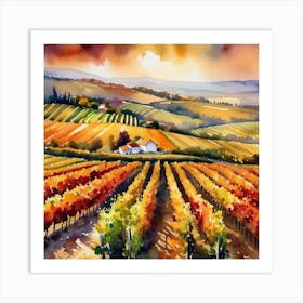 Vineyards In Tuscany 16 Art Print