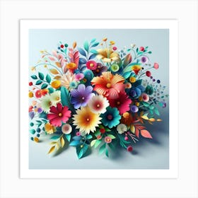 Paper flowers 2 Art Print