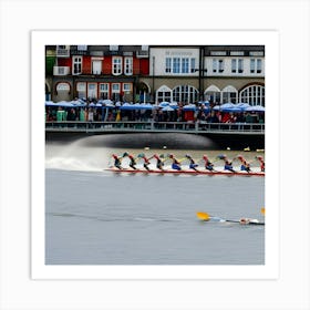 Rowing At The River Thames Art Print