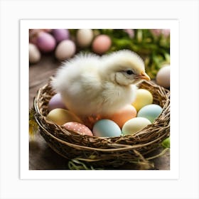 Easter Chick In A Nest Art Print