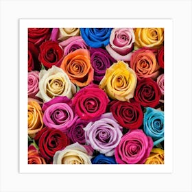 Colorful Roses Background 5 Art Print