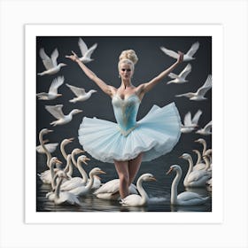 Barbie Inspired Swan Ballet Art Print