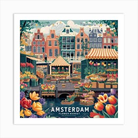 Amsterdam Flower Market Art Print