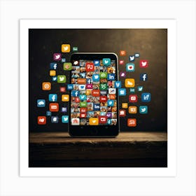 Social Media Icons 1 Art Print