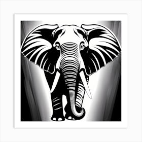 Elephant In Black And White, 1346 Art Print