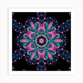 Psychedelic Abstract Mandala Poster