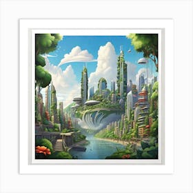 Futuristic City Print 1 Art Print