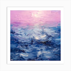 Brushed Seawater Reverie: Monet's Purple Mirage Art Print