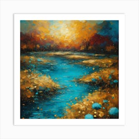 Sunset By The River Art Print