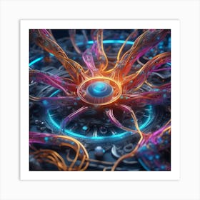 Abstract Futuristic Technology Concept Art Print