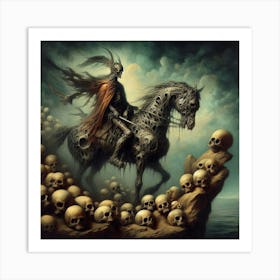 Skeletons On Horseback Art Print