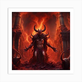 Demon In Flames Art Print