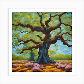 Oak Tree in the Grass Art Print