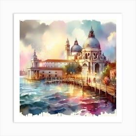 Venice Watercolor Painting Art Print