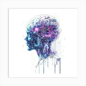 Cyborg.Generated AI. Wall Art Print 8 Art Print