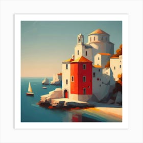 Mediterranean Village Art Print