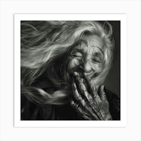 Woman With Long Hair Art Print