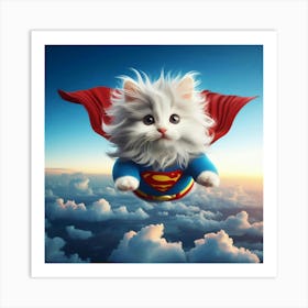 Superman Cat Art Print