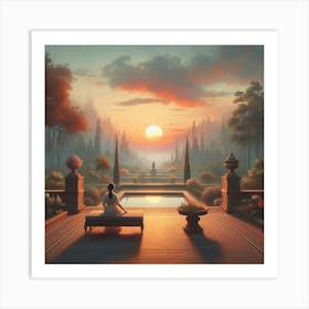 'Sunset In The Garden' Art Print