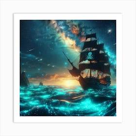 Pirate Ship In The Ocean 1 Art Print