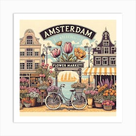 Amsterdam Flower Market Art Print