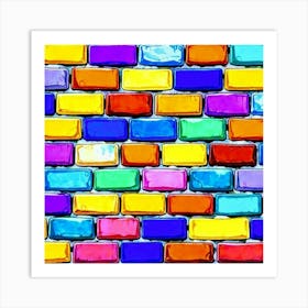 Colorful Brick Wall 6 Poster