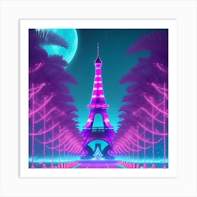 Eiffel Tower At Night Art Print