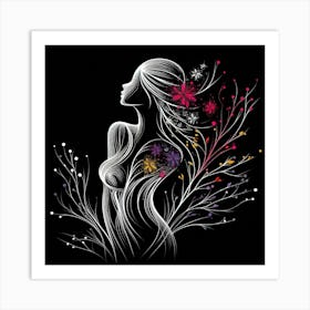 A woman’s silhouette 9 Art Print