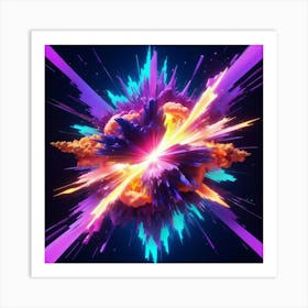 Plasma Explosion Glitch Art 11 Art Print