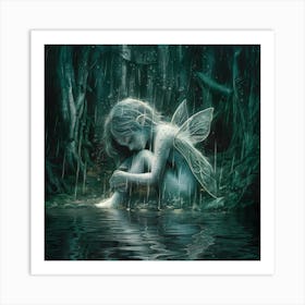 Fairy In The Rain Art Print