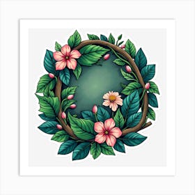 Floral Wreath 16 Art Print