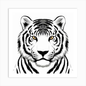 White Tiger Art Print