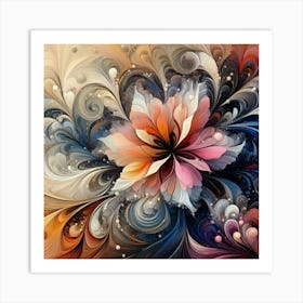 Abstract Flower Painting 20 Art Print