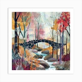 Bridge In The Woods 2 Art Print