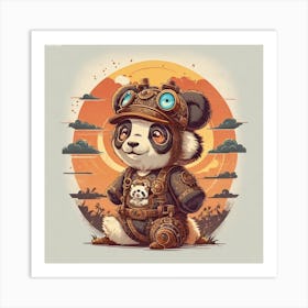 Steampunk Panda 1 Art Print