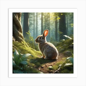 Rabbit In The Forest 96 Art Print