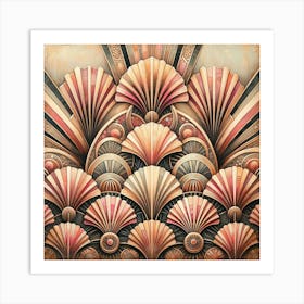 Deco Seashells Art Print