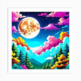 Colorful Night Sky Art Print