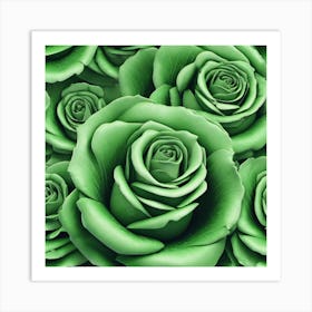 Green Roses 2 Art Print