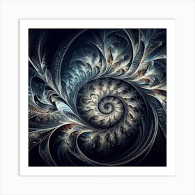 Spiral Fractal Art Art Print