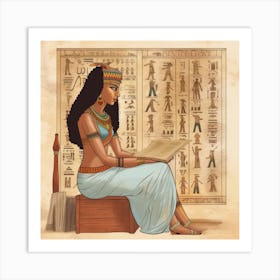 Egyptian Woman Reading Art Print
