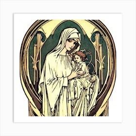 Mother Mary And Child Art Print