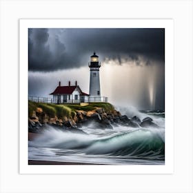 Stormy Lighthouse 1 Art Print