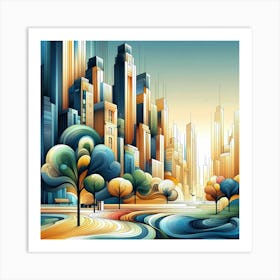 Cityscape Canvas Art Art Print