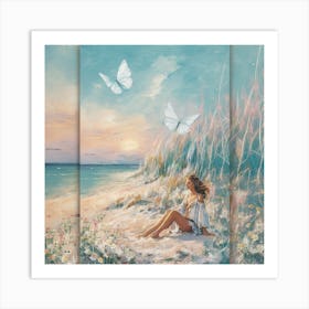 Butterfly On The Beach 11 Art Print