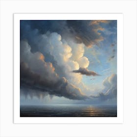 Cloudy Sky Over The Ocean Art Print