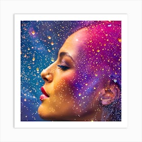 Cosmopolitan Woman In Space Art Print