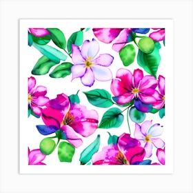 Seamless Pattern With Flowers 2 Art Print